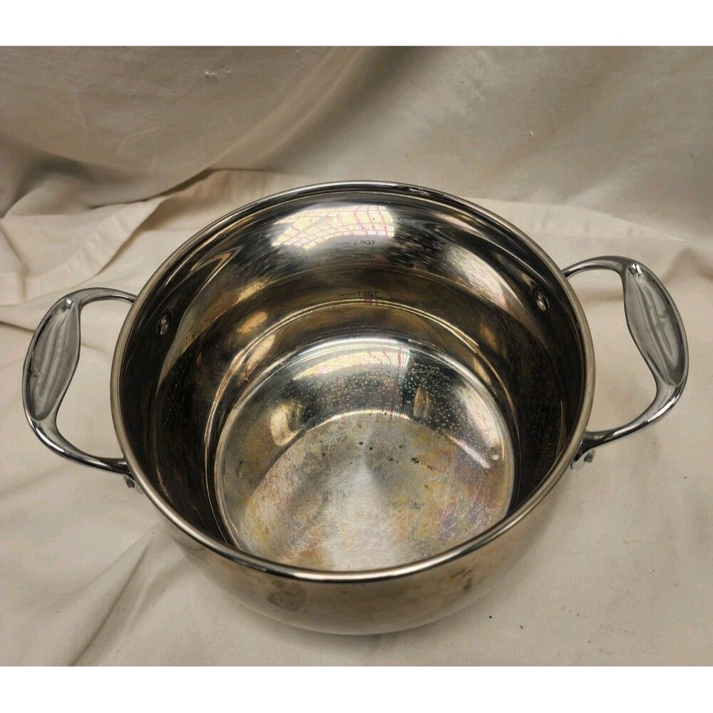 David Burke Restaurateur Stainless Steel Stockpot 4 qt Dutch Oven Silver